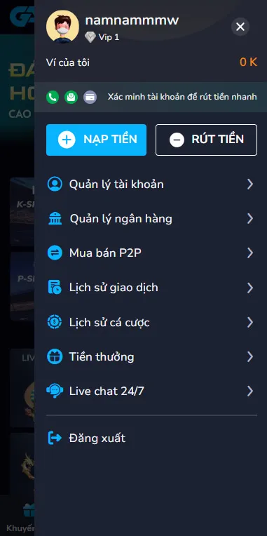 Nạp tiền Ga88