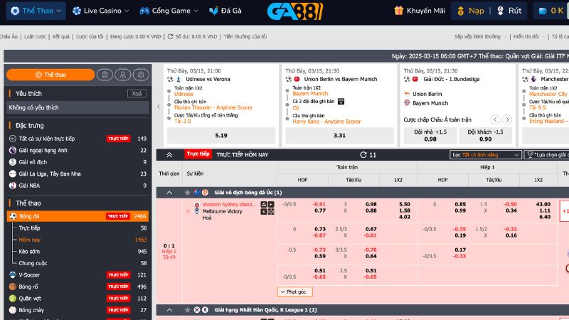 P-Sports Ga88 sở hữu khả năng tính toán tỷ lệ kèo chính xác dựa trên dữ liệu thực tế